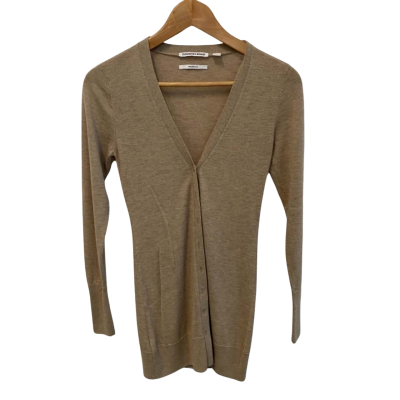Country Road Merino Wool Silk Womens  Size XS Button-down Cardigan Beige 