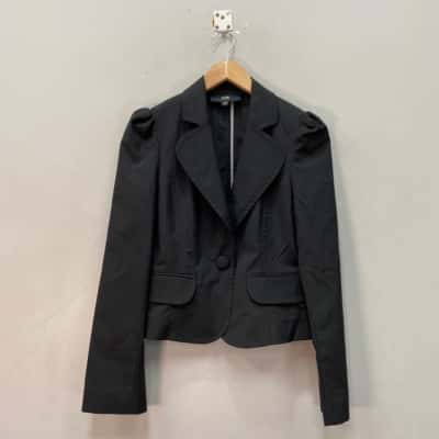 Cue Womens  Size 10 Suit Black  / Grey / Pinstriped 