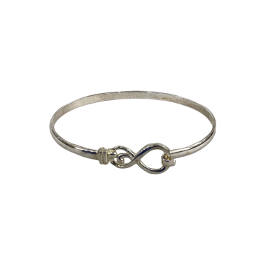 Prouds the Jewellers Womens Infinity Knot Bangle Sterling Silver Stamped 925