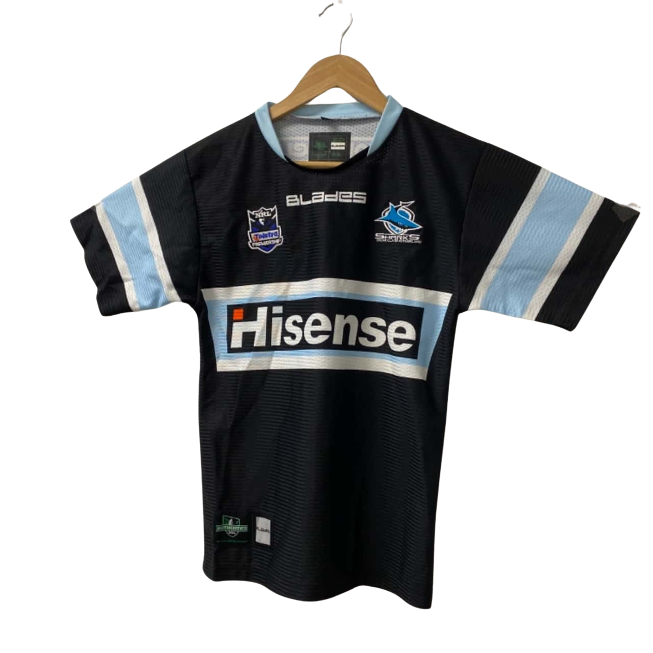 NRL Cronulla Sharks 2011 Away Blades Rugby League Shirt Jersey Youth Size 14