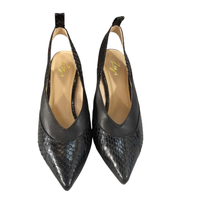 Florsheim Womens Size 39 Black Heels . With strap back.