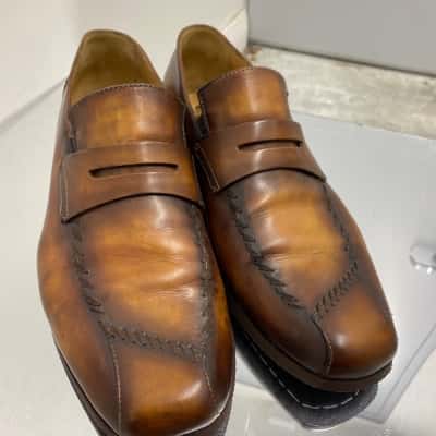  Mens Brown Leather Dress Shoes Size 10