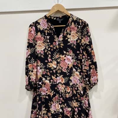 Forever New Womens  Size 10 Floral Dress / Long Sleeve Dress Floral / Multicoloured 