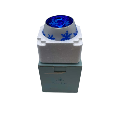Partyware Snowflake Tealight Holder P8676U Cobalt Blue White      BRICA3