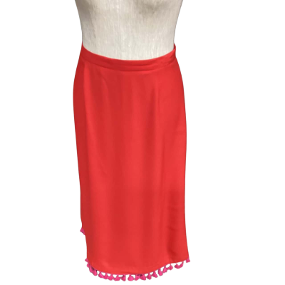 Staud -  Womens  Size L Midi Skirt Red with Tassels