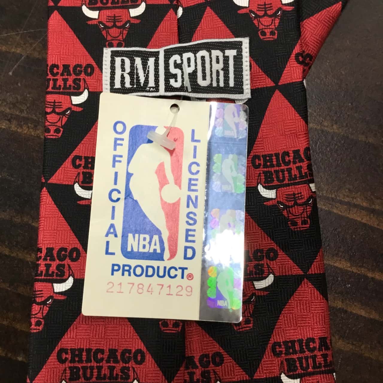 NBA Mens Ties Chicago Bulls Black / Pattern / Red NWT