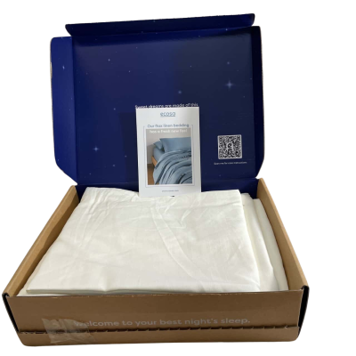 Ecosa Flax Linen Queen Size Quilt cover in White 