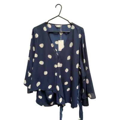 Estelle Womens  Size 18 Long Sleeve Shirt Blue / White 