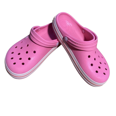 Crocs retro style  Size 8 Pink  / White 