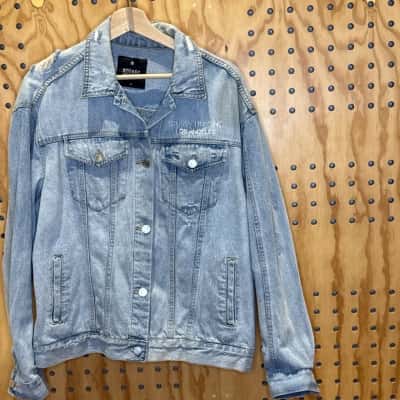 Stussy Womens  Size 10 Denim Jacket Blue 