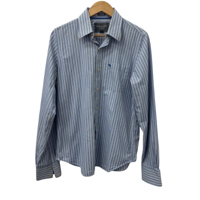 Abercrombie & Fitch Mens  Size L Long Sleeve Shirt Blue / Striped 