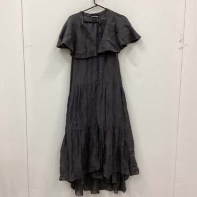 Country Road Womens  Size 12 Grey cape sleeve tiered peasant style maxi 