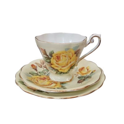 Royal Standard 'Roses of Picardy' 3-Piece Tea Cup
