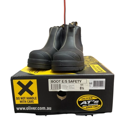 Oliver Mens Size 6.5 Y62156 Black Elastic-Sides Safety Boots