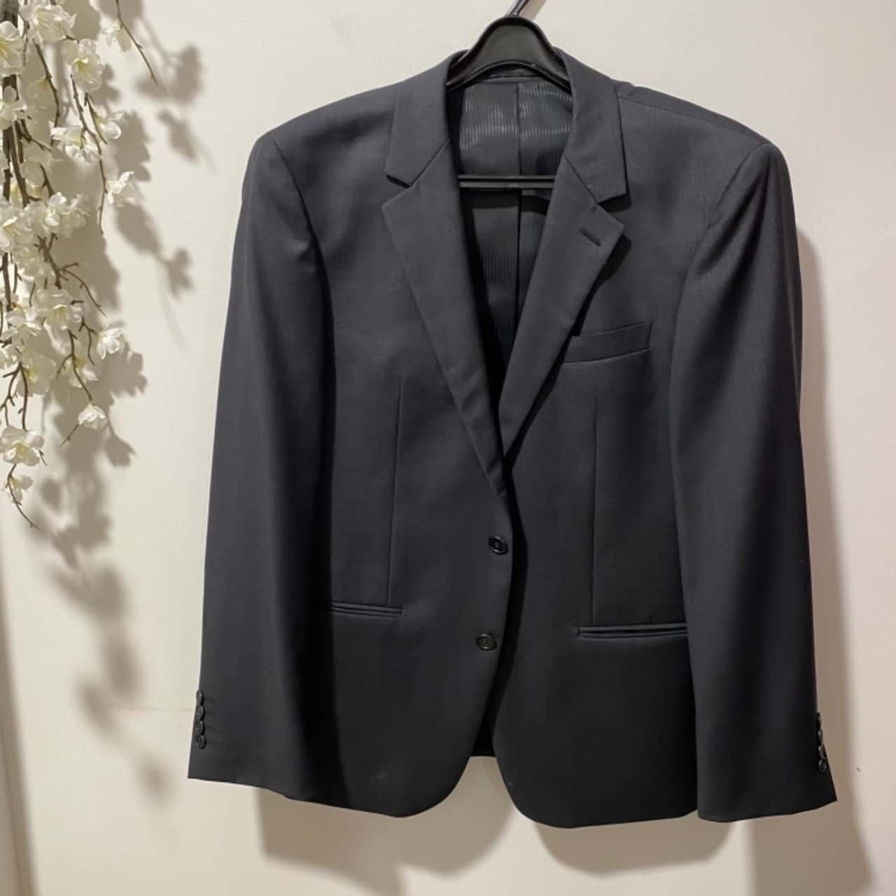 Boston Fine Tailoring Black Suit 100 Wool