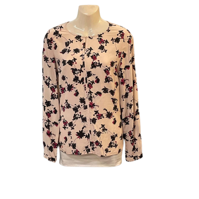 David Lawrence Womens  Size 8 / S Blouse / Floral Top / Long Sleeve Top Pink  