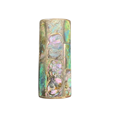 Vintage Mexico Alpaca Mother Of Pearl Lighter Holder