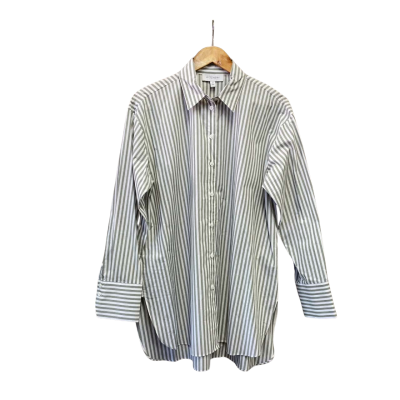 Witchery Womens  Size 10 Button Up Shirt Grey / White 