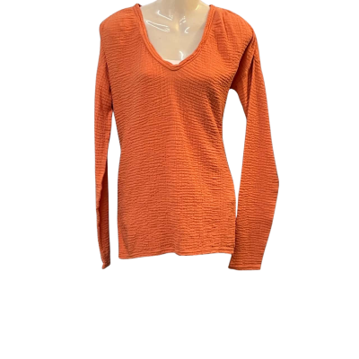 Seed Heritage Womens  Size XXS Blouse / Long Sleeve Top / V-Neck Top Orange 