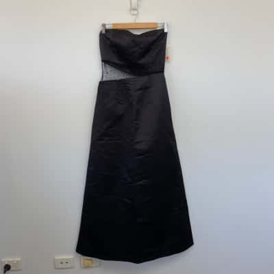 DG Donna Gray Black Strapless Evening Maxi Dress  Size 6 