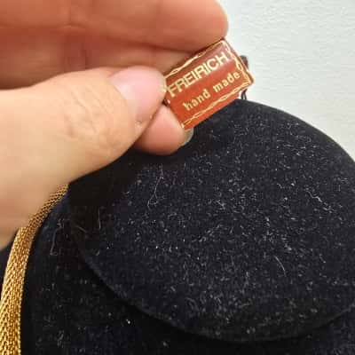 Vintage Freirich Gold Tone Mesh Rope Necklace - Handmade