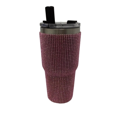 Stainless Steel Tumbler - Pink Rhinestone