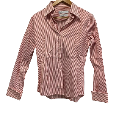 BNWT Rhodes & Beckett Womens  Size 8 Button Up Top / Long Sleeve Shirt Red / Striped 