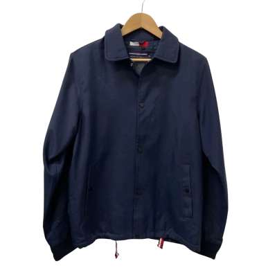 Tommy Hilfiger Mens  Size L Coach Jacket / Light Windbreaker Navy Blue 