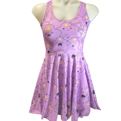 open lace back dress Adventure Time Adult Women's Size 4 6 8 10 12 14 Lumpy Space Princess –  Cosplayrr main image 1