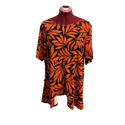 Taking Shape Womens  Size 14 Short Sleeve Top Black  / Orange 