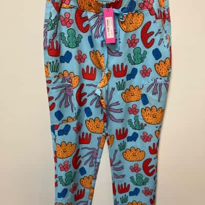 Gorman Womens Scrubs   Size XL Ankle Length Pants Blue / Multicoloured 
