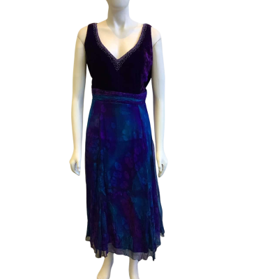 Ever Elegant Women's Size 12 Sleeveless Maxi Dress Purple 
