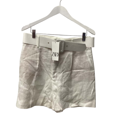 Zara Womens  Size XL High Wasted Shorts Cream 