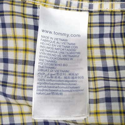 Tommy Hilfiger Mens Blue / Yellow Plaid Long Sleeve Shirt Size M