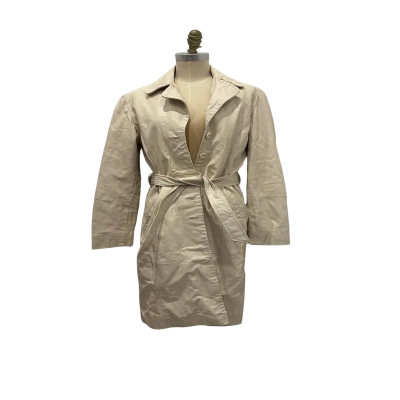Siricco Womens  Size XXL Leather Trench Coat Beige 