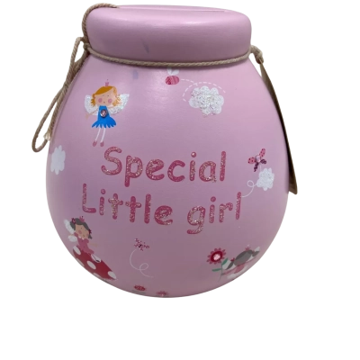  The Expressions Gift Co. Girls Pot of Dreams Money Box Pink