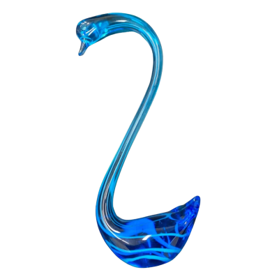 Vintage Murano Glass Swan Blue / Head Down