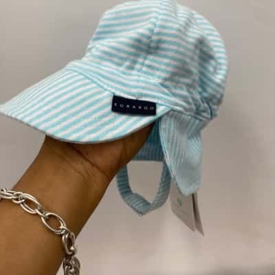 Korango Baby Size 0-3m Cotton Hat Blue / Striped / White BNWT