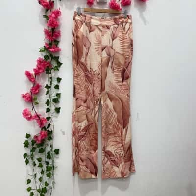 Once/Was Womens Flared Pants Size 1 Floral 