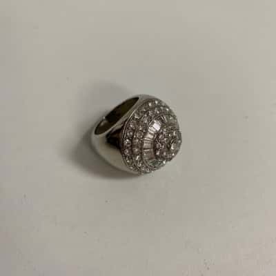 Oroton Womens Stunning Sterling Silver Cubic Zirconia Cocktail Ring 