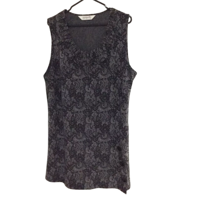 Virtuelle Womens  Size M Mini Dress / Sleeveless Dress  Black  / Grey / Pattern 