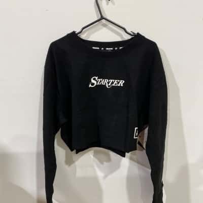 Starter SB Cropped Crewneck Womens  Size XXXL Black  