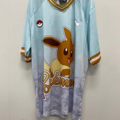 Pokemon Evee Zing Mens  Size XXXL Short Sleeve T-shirt Blue 