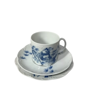 Rosenthal Classic Rose Collection White / Blue Pattern Porcelain Cup Saucer & Plate