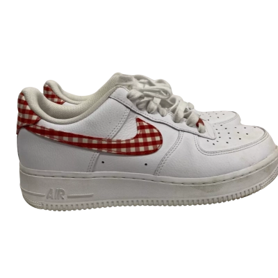 Nike Womens Air Force 1 ‘07 “Gingham Plaid” White/Mystic Red