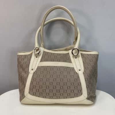 Oroton Womens Large Handbag / Shoulder Bag Beige / Natural 