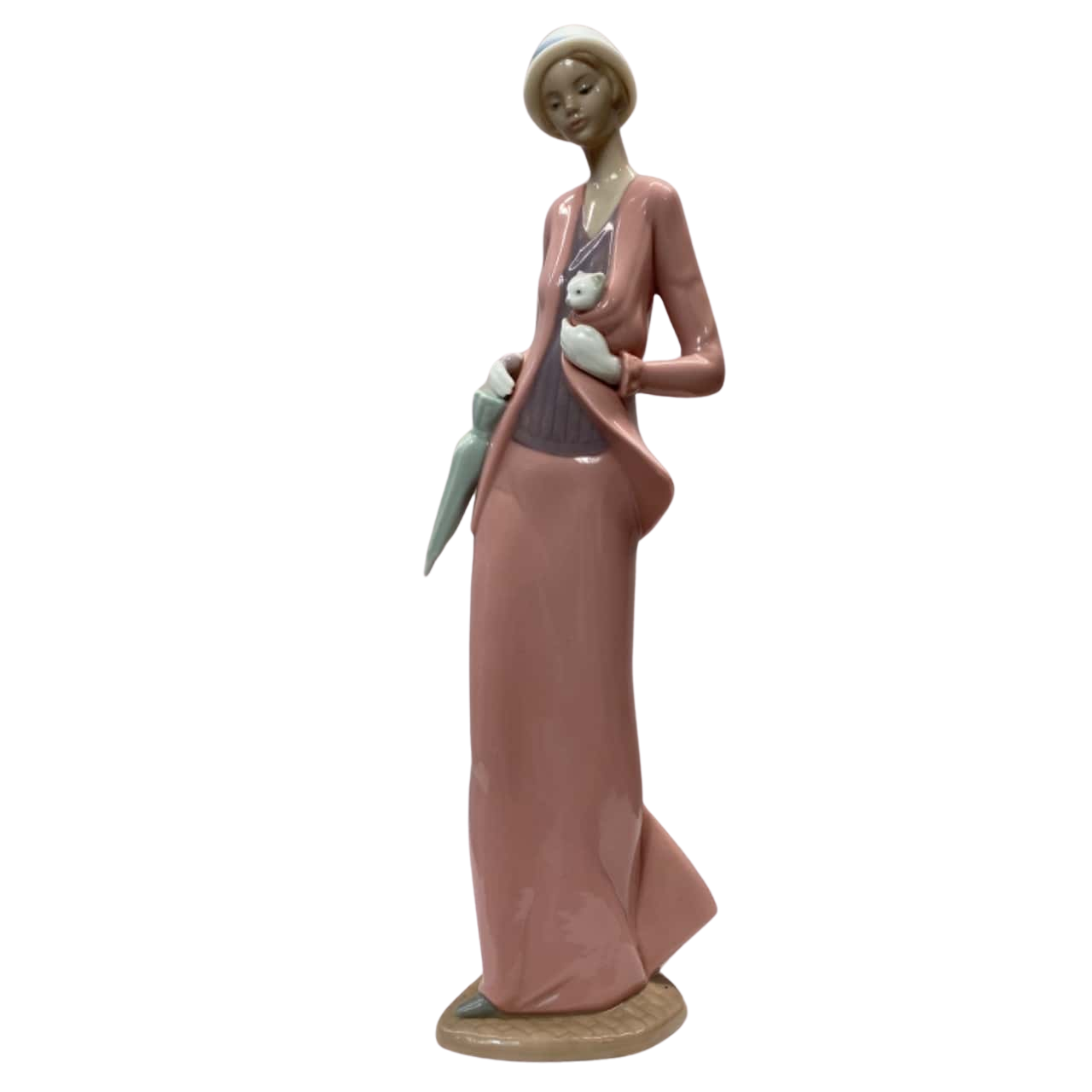 NAO by Lladro ‘Autumn Stroll Lady in Pink’ Porcelain Figurine(s)
