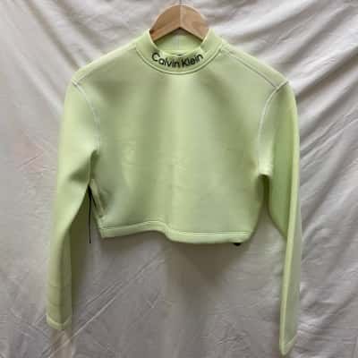 Calvin Klein Womens  Size XS Cropped Jumper Green 