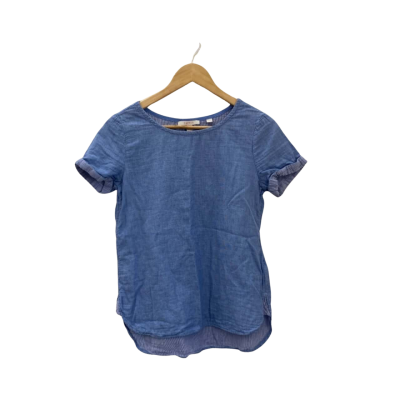 Esprit Womens  Size 10 Short Sleeve Top Blue 