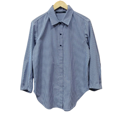 Alpha60 Navy/White Gingham Shirt Size S